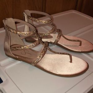 Jessica Simpson rose gold sandals (size 8M/38 1/2)